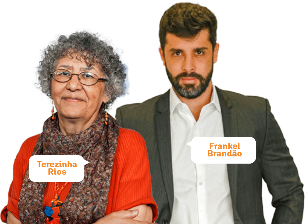 Uma roda com imagens de pessoas retrantando diferentes situações